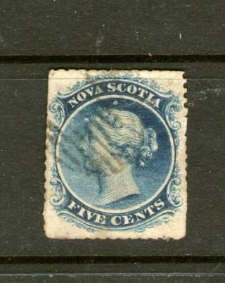 Canadian (nova Scotia) 5 Cent Blue 1860 - 63 - Hinged/cv $50,