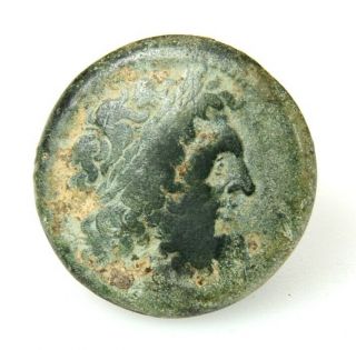 Ancient Greek Bronze Coin Of King Ptolemy