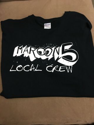 Maroon 5 Tour Concert Local Crew Tee T Shirt Men Xl Black Backstage