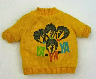 Vintage Ideal Tammy Doll Kooky Gold Beatles Yellow Sweater Shirt Ya Ya Ya