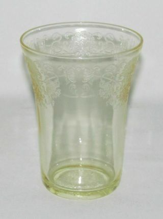 Hazel Atlas Glass Florentine No.  2 Poppy Yellow Flat Water Tumbler