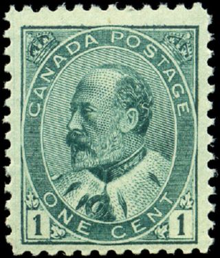 Canada 89 F Og Nh 1903 King Edward Vii 1c Green Cv$45.  00