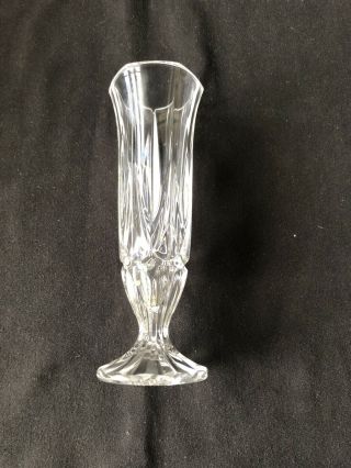 Crystal Glass Bud Vase 6.  5 " Tall - Wide Base
