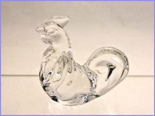 Villeroy & Boch Crystal Clear Glass 3.  5in.  Rooster Figurine / Paperweight