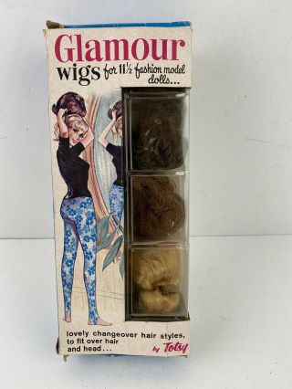 Vintage Totsy Glamour Wigs 11.  5” Fasion Model Dolls Pageboy Bubblecut Pony Tail