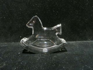 Vintage Baccarat Small Lead Crystal Rocking Horse Figurine