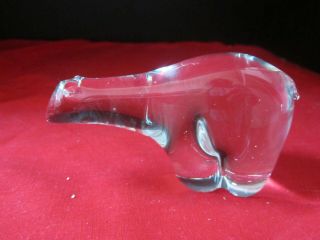 Vintage Large Clear Polar Bear Figurine Paperweight.  4 " X 2 - 1/2 "