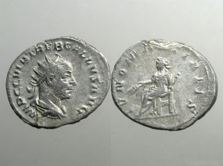 Trebonianus Gallus Silver Antoninianus_major Figure In Gothic Wars_juno