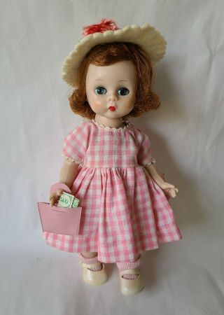 Madame Alexander - Kins Bkw Auburn Vintage Wendy Kins Doll W/ Pink Gingham Outfit