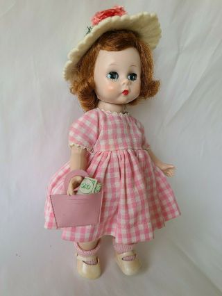 Madame Alexander - kins BKW Auburn Vintage WENDY KINS Doll w/ Pink Gingham Outfit 2
