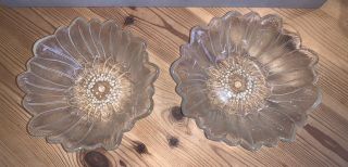 Set Of Two (2) Vintage Indiana Glass Co Lily Pons Sunflower Bowl Clear