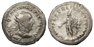 Roman Imperial Trajan Decius Ar Antoninianus 249 - 251 A.  D.  Near Vf Genivs Exerc I