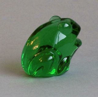 QUALITY Vintage GREEN GLASS FROG Ornament PAPERWEIGHT Toad 2