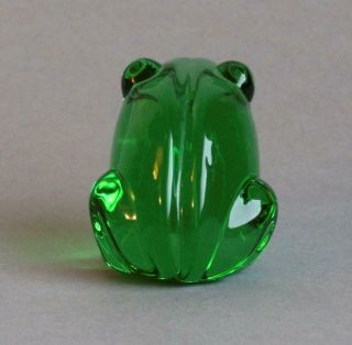 QUALITY Vintage GREEN GLASS FROG Ornament PAPERWEIGHT Toad 3
