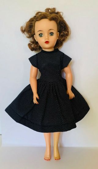Vintage 18 " Ideal Miss Revlon Vt - 18 Doll Auburn Hair Eyes & Ooak Dress