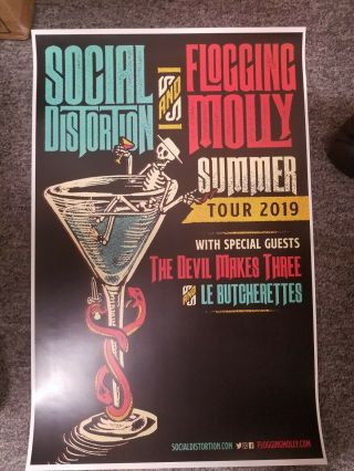 Social Distortion 2019 11x17 Promo Concert Tour Poster Flogging Molly Cd Lp