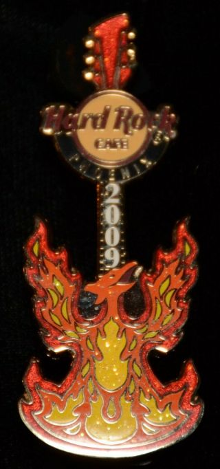 Hard Rock Cafe Phoenix 2009 Flaming Phoenix Guitar Pin