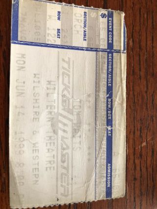 Tom Waits Ticket Stub Wiltern June 14,  1999