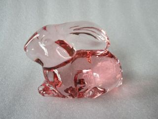 Hand Blown Amethyst Glass Rabbit Paperweight Figurine