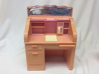 Vintage 1988 Mattel Barbie Doll Sweet Roses Roll Top Desk,  Phone & Accessories 2