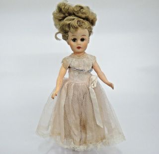 Vintage Circle P Fashion Doll Evening Dress High Heels Brown Sleep Eyes 1950s