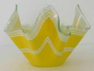 Yellow Chance Glass Handkerchief Vase - Bandel - 2 Design - Small Size