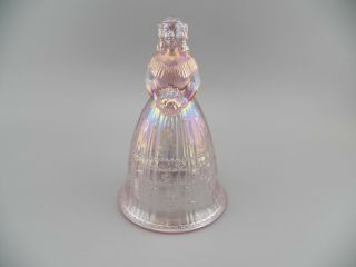 Vintage Lenox Imperial Glass Pink Iridescent Southern Belle Ringing Bell Stamped