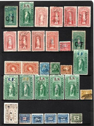 Canada Revenue Stamps,  Selection Of 30,  Law,  Excise,  War,  Bills