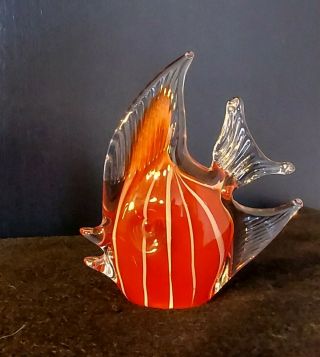 Vintage Retro Murano Style Red Glass Fish 4 " 10cm
