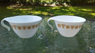 Corelle Butterfly Gold Coffee Cup Mug Set Of 2 Pyrex Corning Design Vtg 1970s