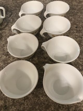 8 Vintage Corelle By Corning Butterfly Gold Hook Handle Coffee Tea Cups
