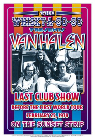 David Lee Roth & Van Halen At The Whisky A Go Go Poster 1978 13 3/4 X 19 3/4