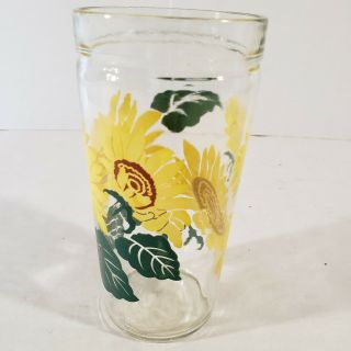 Anchor Hocking Vintage Sunflower Drinking Glass Jelly Jar