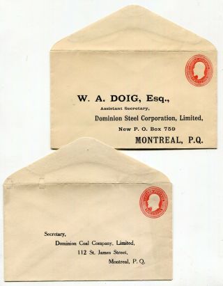 Canada Postal Stationery - Montreal Qc - Edward Vii - Printed Return Covers X 2