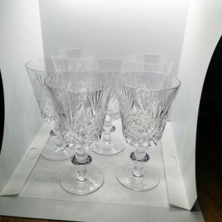 Set 6 Vintage Cut Glass Brierley Crystal Wine Glasses Ex Cond