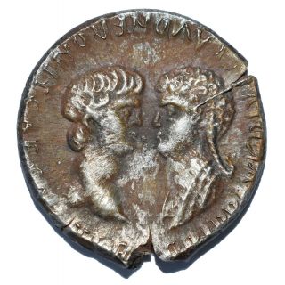 Ar Denarius Nero With Agrippina Ii Roman Empire 54 Ad Silver Coin Novelty Strike