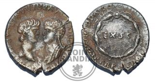 AR DENARIUS NERO WITH AGRIPPINA II ROMAN EMPIRE 54 AD SILVER COIN NOVELTY STRIKE 3