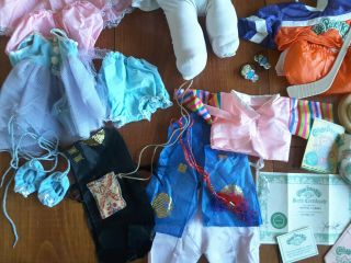 Cabbage Patch doll 1980 ' s with many clothes & accessories & papers 3