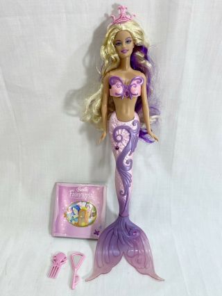 2003 Barbie Fairytopia Magical Mermaid Pink Complete W/book Mirror Comb B5822