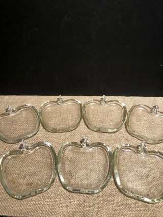 Set Of 7 Vintage Clear Glass Apple Shaped Candy/nut Dishes