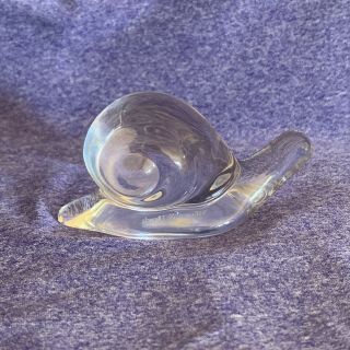 Villeroy & Boch Signed Paperweight Clear Art Glass Snail Figurine