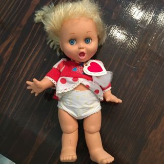 Vintage Galoob Baby Face Doll So Surprised Suzie Susie Doll 2 Heart Necklace