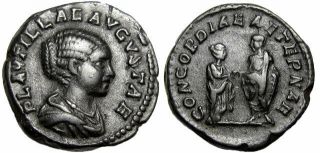 Collectible Roman Coin,  Plautilla,  Wife Of Caracalla,  Billon Denarius,