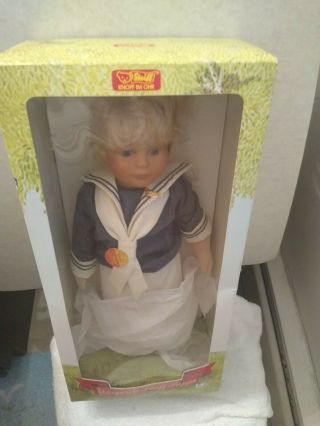 Vintage Blue Sailor Boy Bernd Steiff Puppe Doll 17 " Tall No Hat