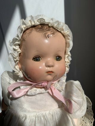Effanbee 11” Composition Patsy Baby Doll With Extra Outfit