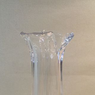 DAUM FRANCE Tall Crystal Stylized Vase 12.  75” EUC 2