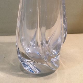 DAUM FRANCE Tall Crystal Stylized Vase 12.  75” EUC 3