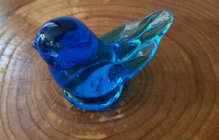 Leo Ward Signed " Bluebird Of Happiness " Glass Figurine Terra Studios 2000