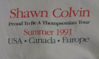 Shawn Colvin Get Folked Summer 1991 Tour Vintage RareT Shirt XL 3