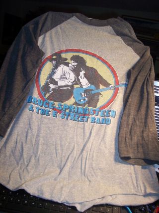 Vintage Bruce Springsteen 1980 - 81 World Tour Concert Baseball Shirt M Medium